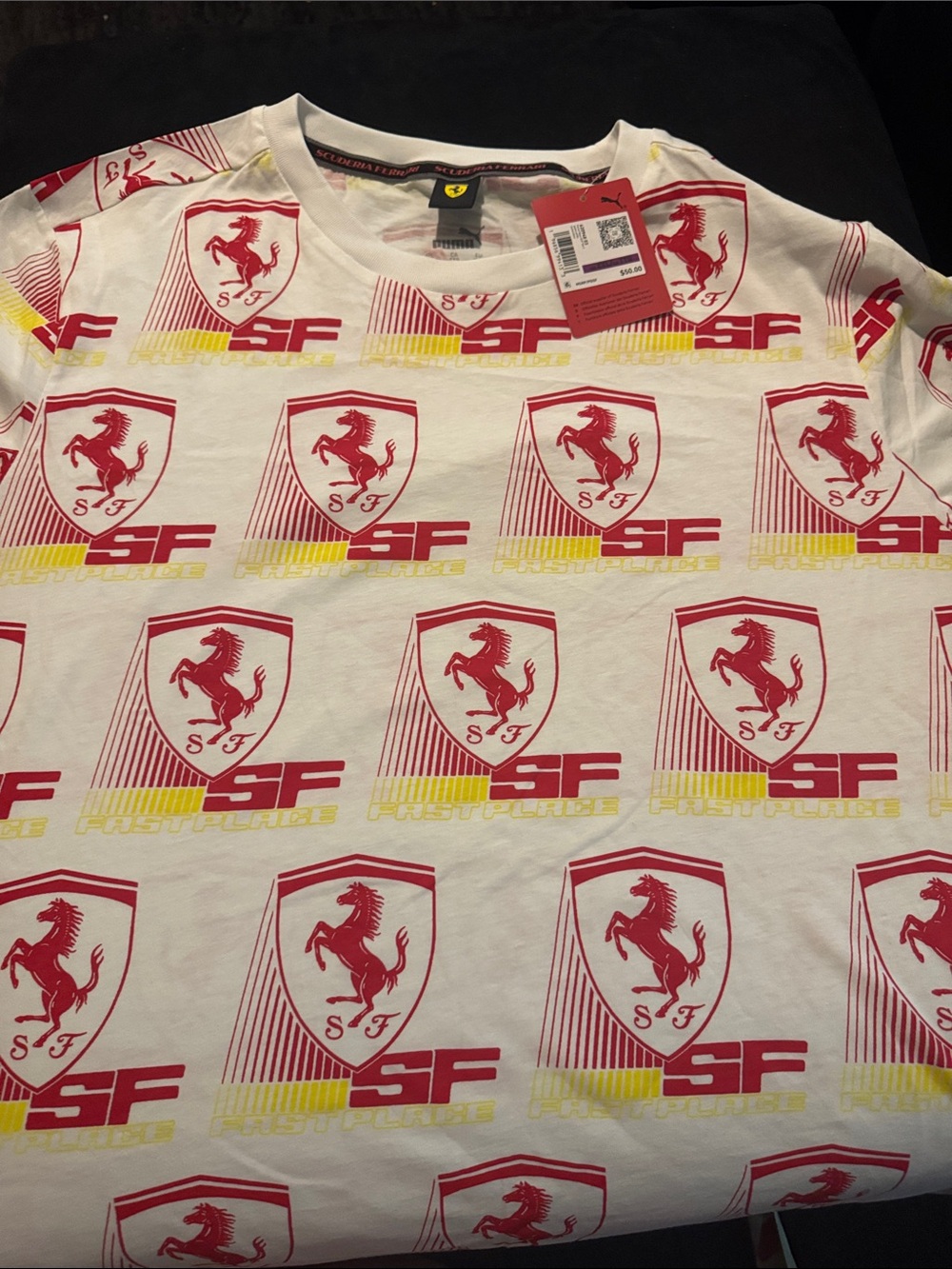 Red, yellow, and white Puma Shirt